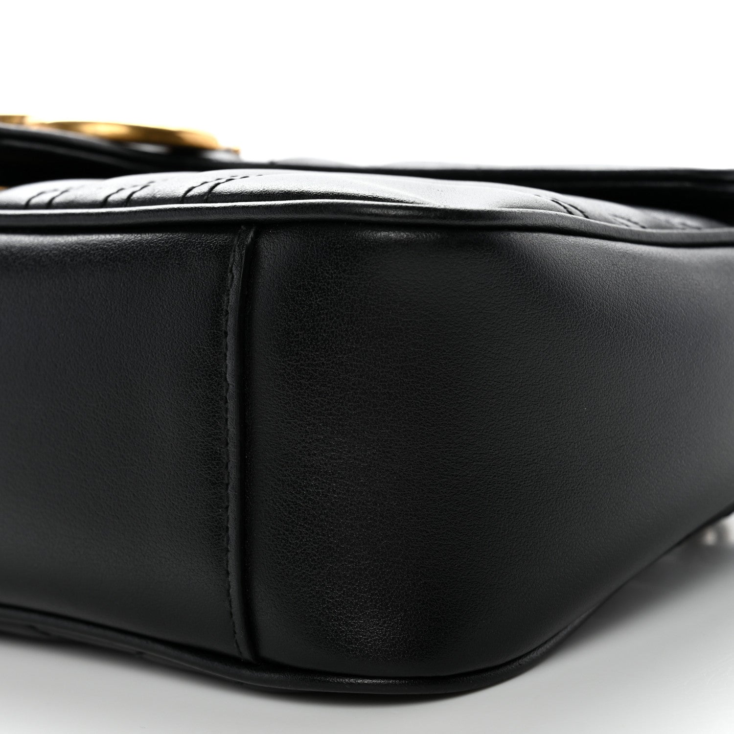 Gucci Calfskin Matelasse Small GG Marmont Shoulder Bag Black 10 of 11
