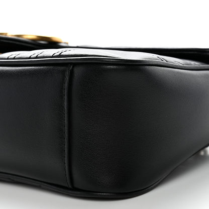 Gucci Calfskin Matelasse Small GG Marmont Shoulder Bag Black 10 of 11