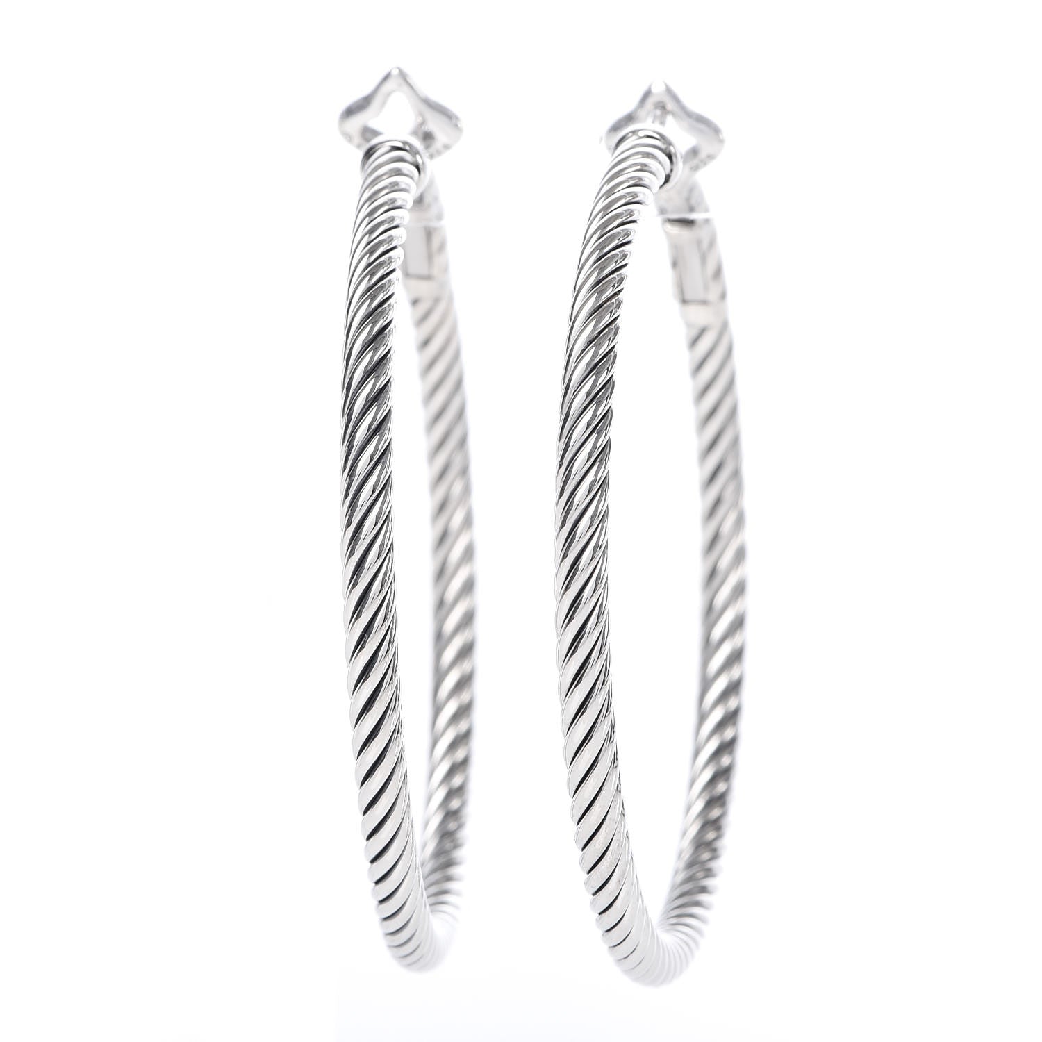 David Yurman Sterling Silver Medium Cable Classics Hoop Earrings 1 of 4