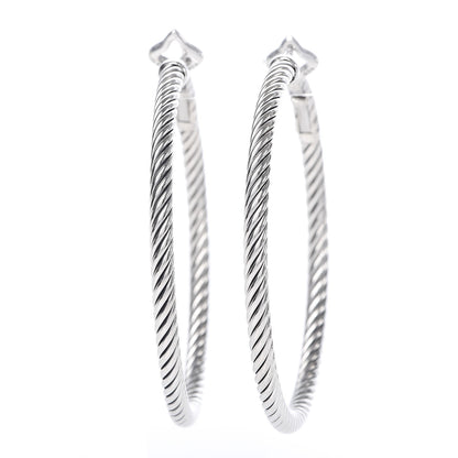 David Yurman Sterling Silver Medium Cable Classics Hoop Earrings 1 of 4