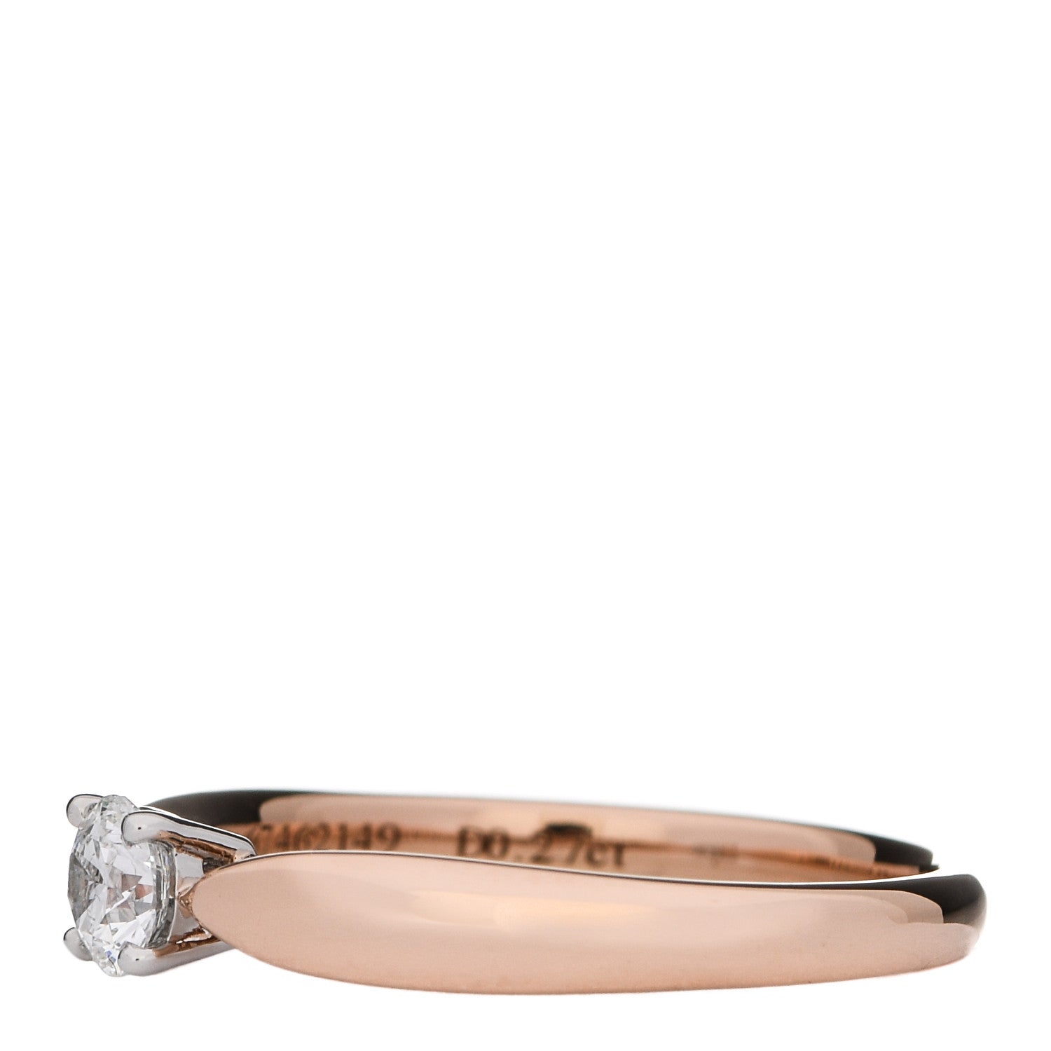 Tiffany 18K Rose Gold Platinum Diamond .27ct Harmony Solitaire Engagement Ring 52 6 3 of 7