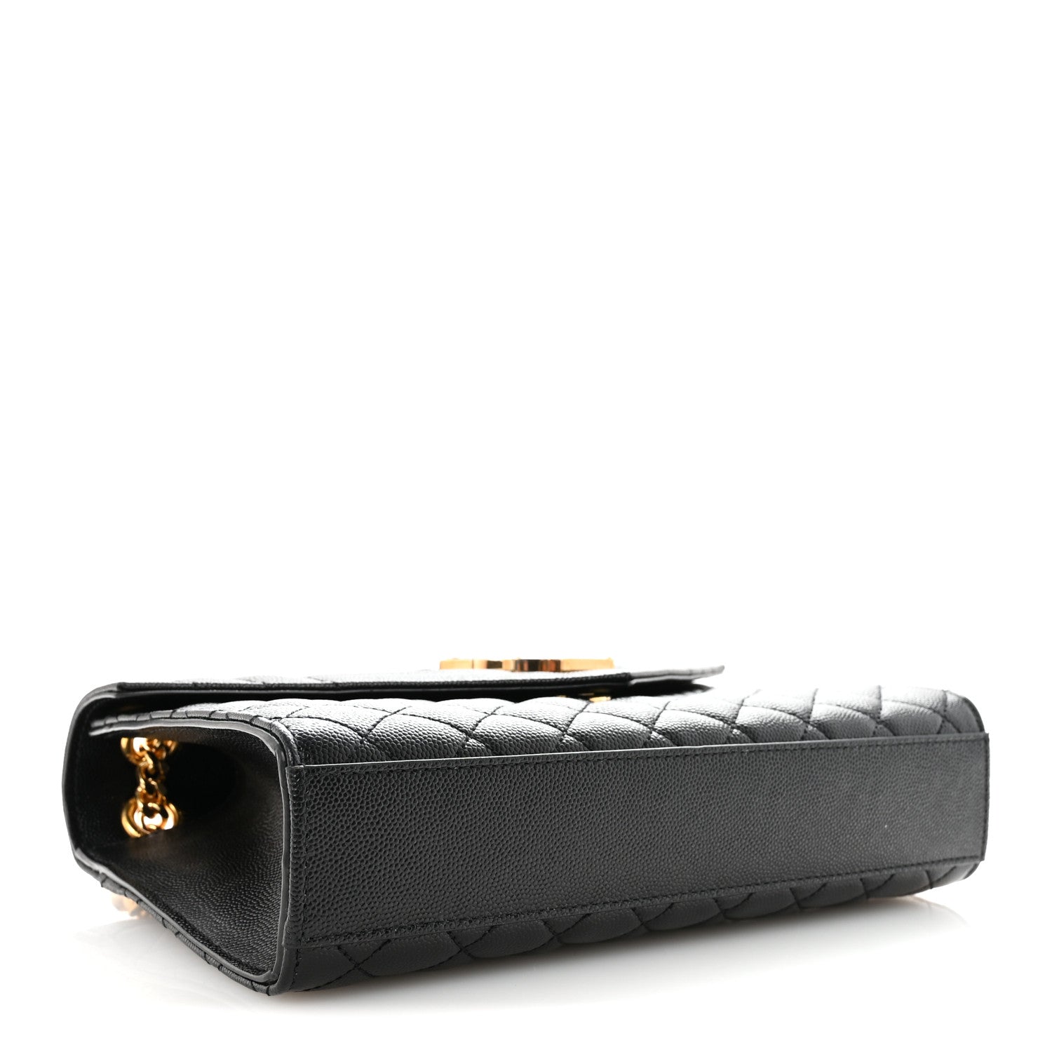 Saint Laurent Grain De Poudre Textured Mixed Matelasse Triquilt Medium Monogram Satchel Black 4 of 9