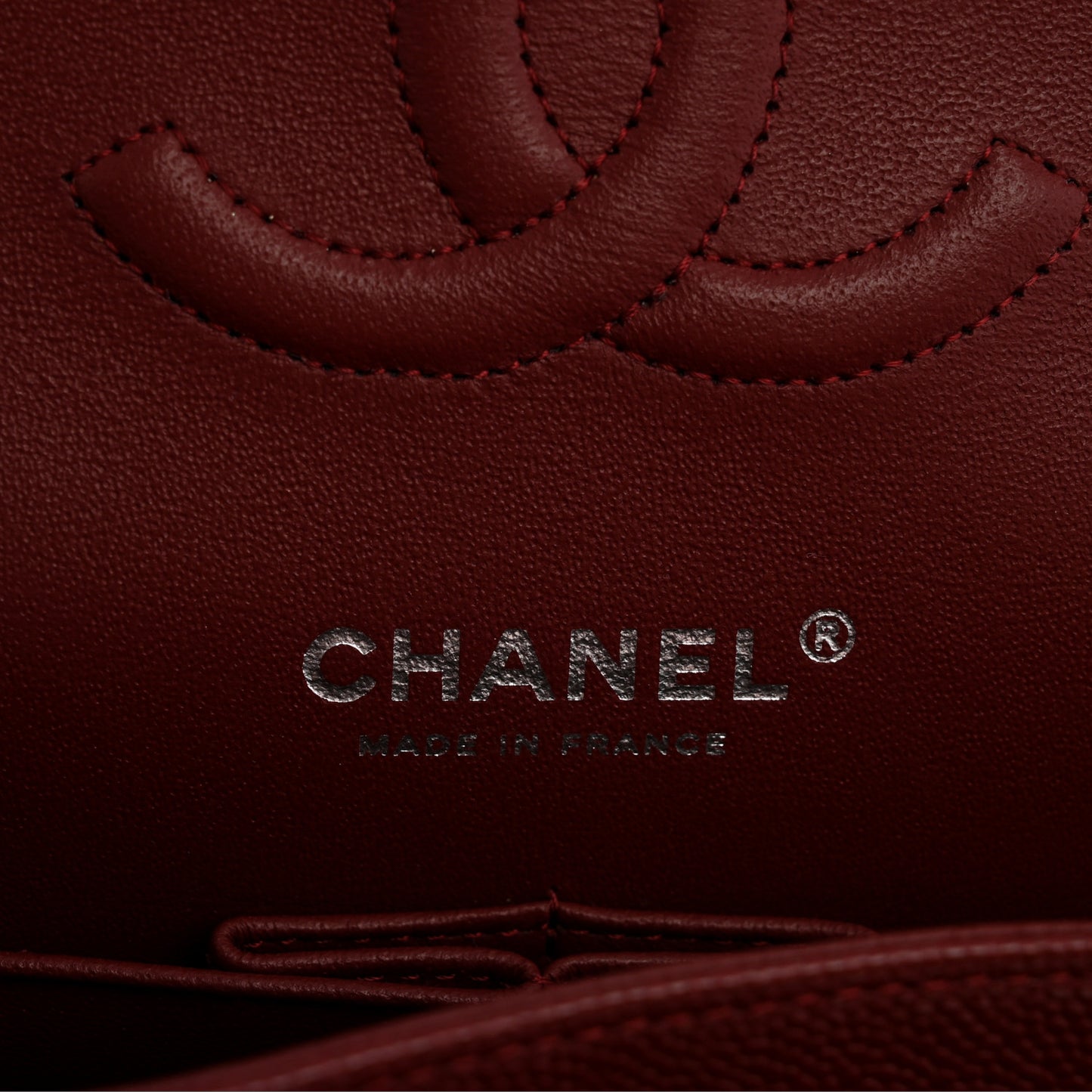 Caviar Quilted Medium Double Flap Burgundy