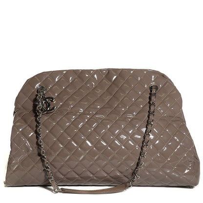Chanel Patent Quilted Large Just Mademoiselle Bowling Bag Grey 1 of 7