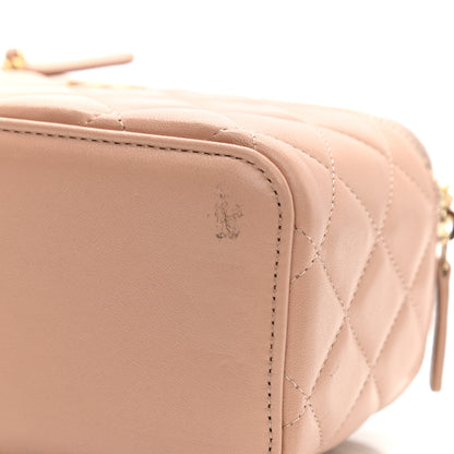 Chanel Lambskin Quilted Small Top Handle Vanity Case With Chain Beige 11 of 11