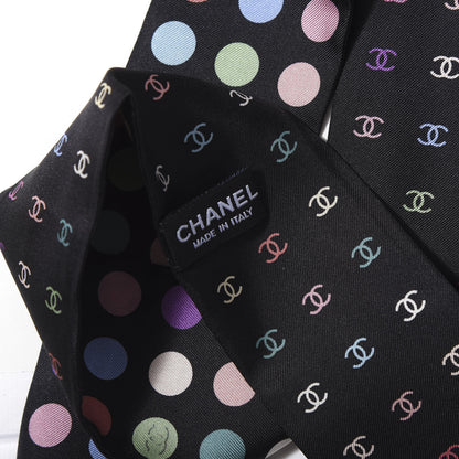 Chanel Silk Polka Dot CC Slim Bandeau Black Multicolor 3 of 3