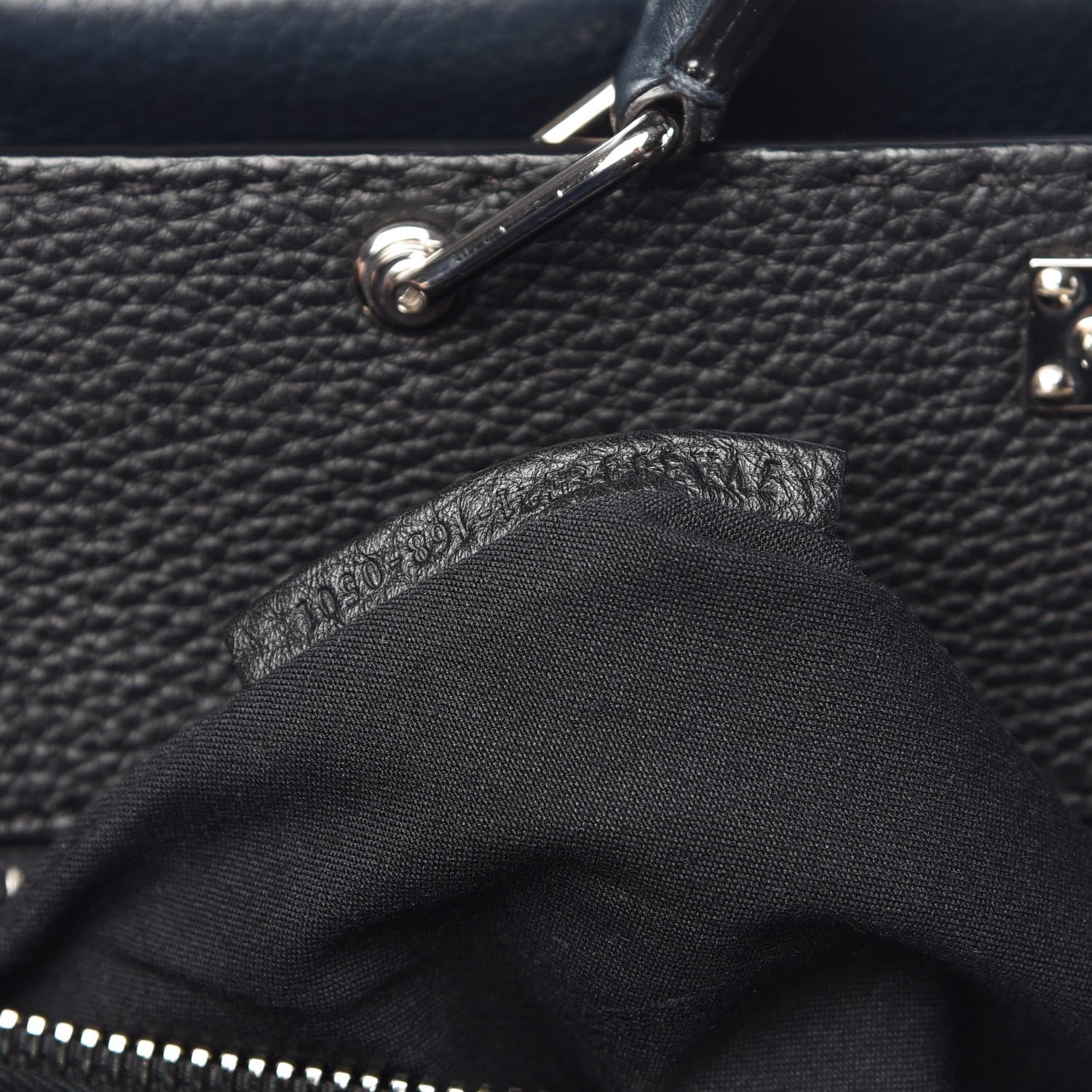 Fendi Cuoio Romano Selleria Bi-Color Large Mens Peekaboo Iconic Essential Satchel Lavagna Black 7 of 7