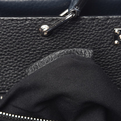 Fendi Cuoio Romano Selleria Bi-Color Large Mens Peekaboo Iconic Essential Satchel Lavagna Black 7 of 7