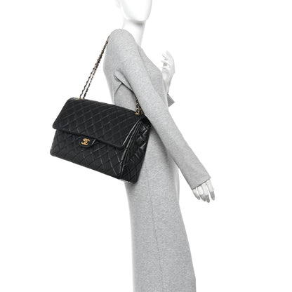 Chanel Calfskin Quilted XXL Travel Flap Bag Black 2 of 10