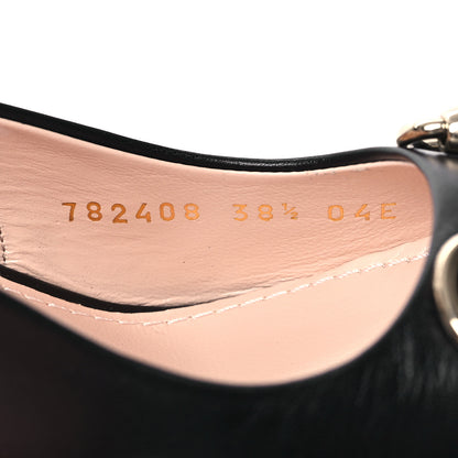 Gucci Malaga Kid Horsebit Erin 105mm Slingback Pumps 38.5 Black 8 of 9