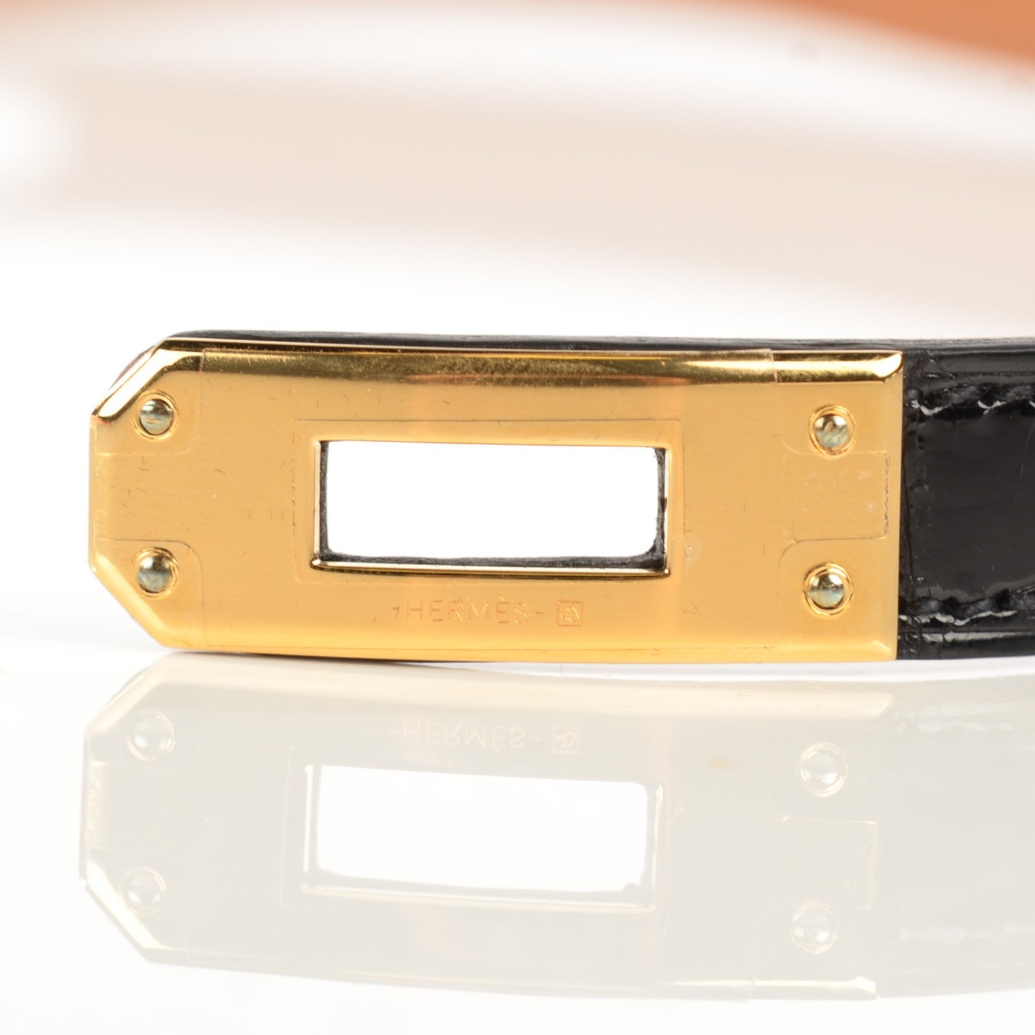 Hermes Shiny Alligator Kelly Double Tour Bracelet S Black 9 of 9