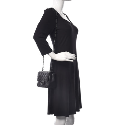 Chanel Crumpled Calfskin Quilted Mini Square Flap So Black 2 of 10