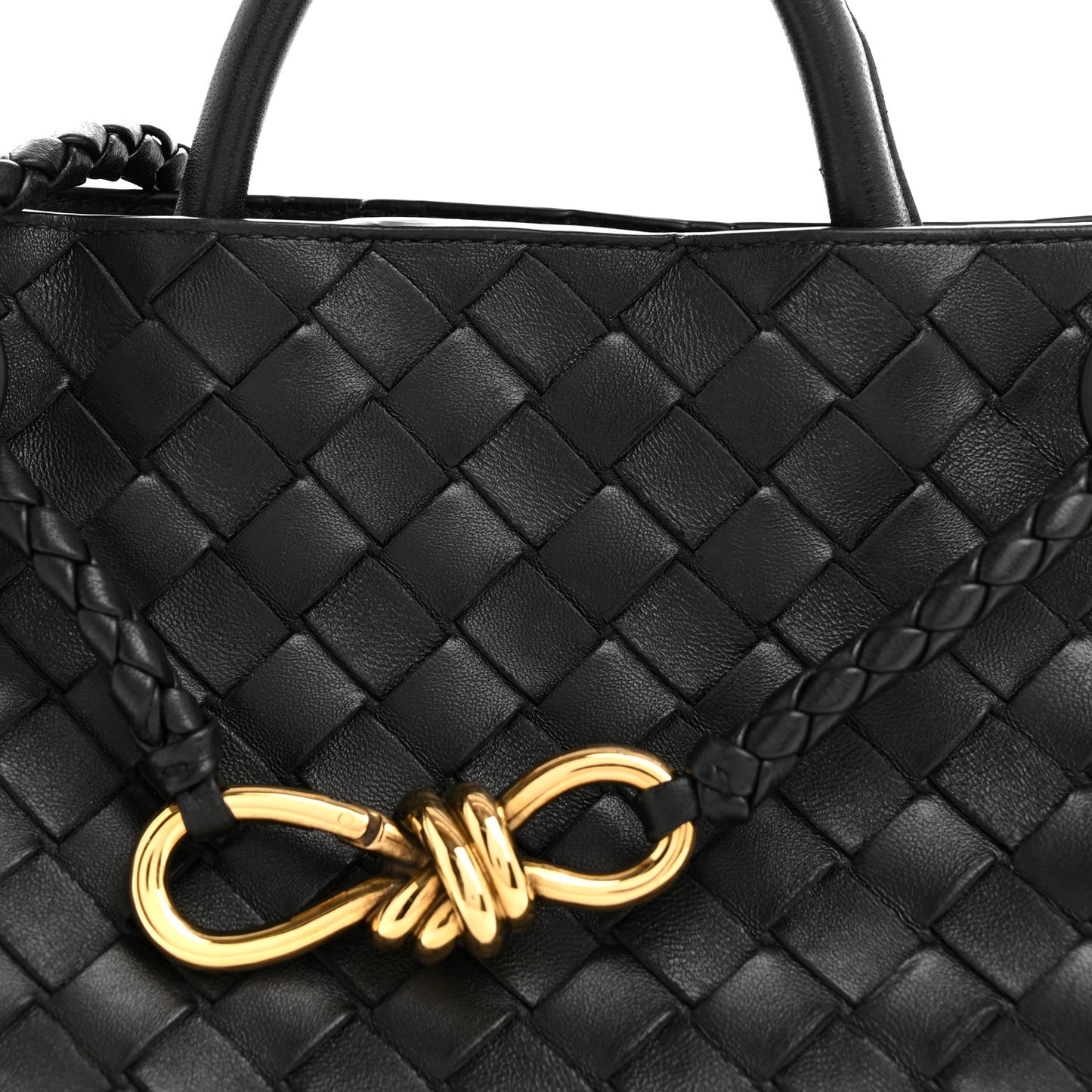 Nappa Intrecciato Small Andiamo Shoulder Bag Black