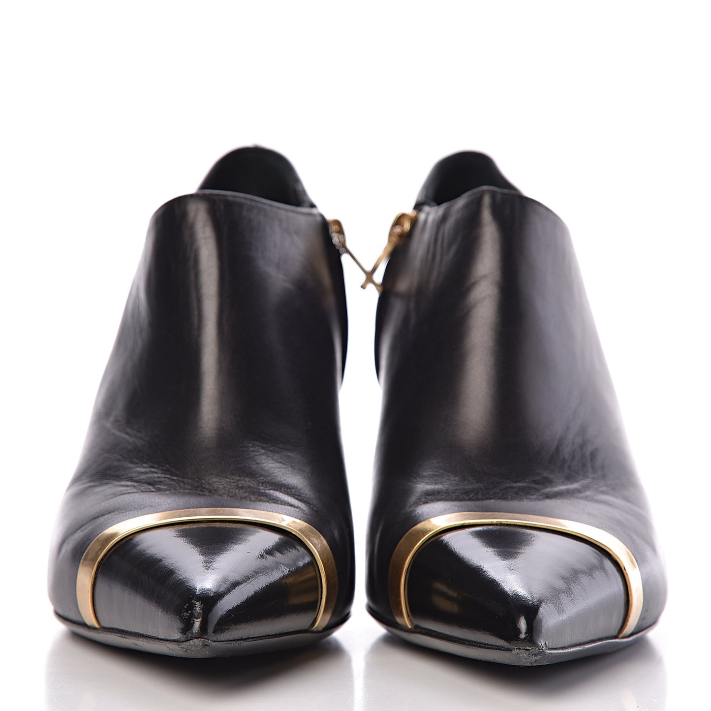 Nappa Cap Toe Ankle Boots 39 Black