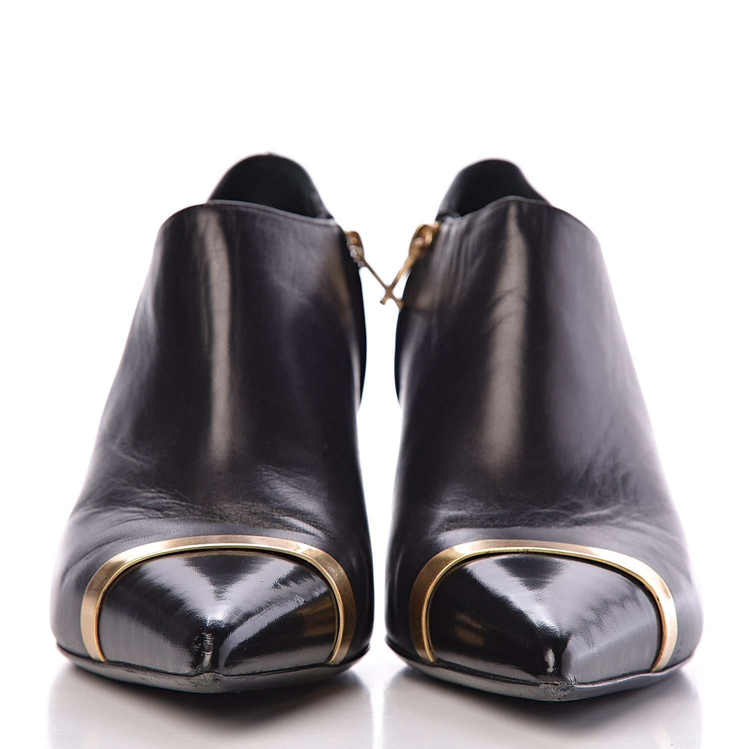 Saint Laurent Nappa Cap Toe Ankle Boots 39 Black 2 of 13