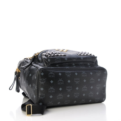 MCM Visetos Studded Medium Stark M Backpack Black 4 of 10