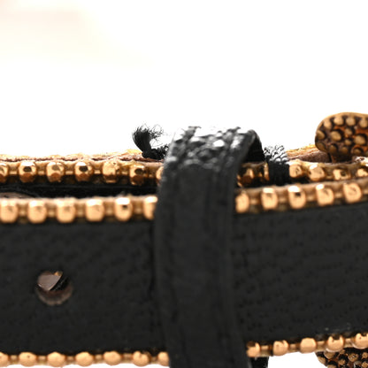 Gucci Calfskin Crystal Embellished Double G Choker Necklace Black 7 of 8