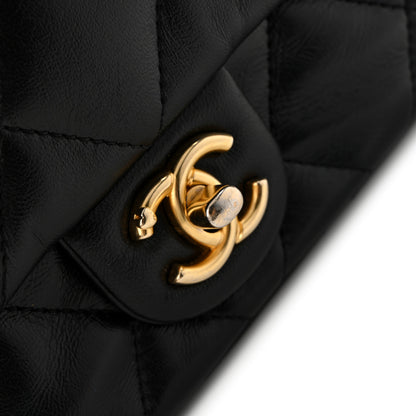 Chanel Shiny Lambskin Quilted Mini Sweetheart Flap Black 11 of 12