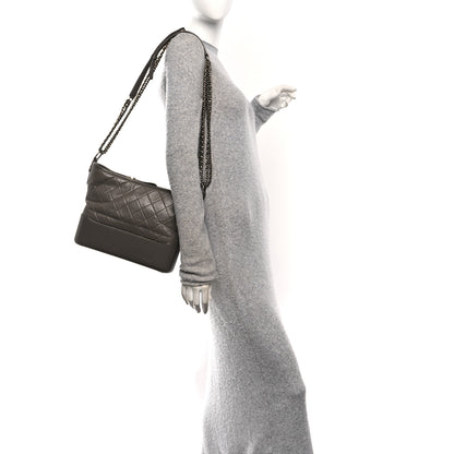 Chanel Aged Calfskin Quilted Medium Gabrielle Hobo Grey 2 of 10