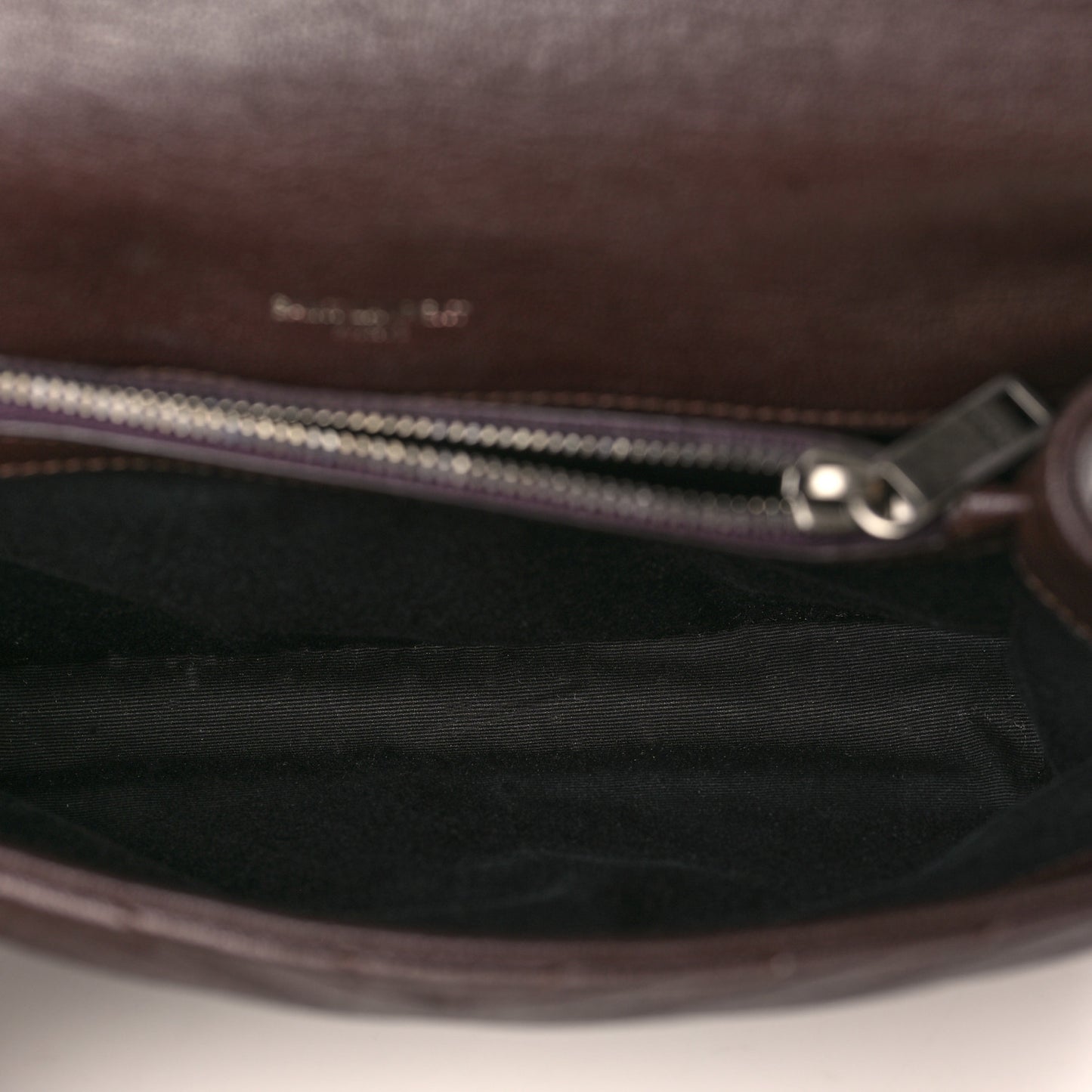 Sheepskin Matelasse Chevron Monogram Medium College Bag Black Tulip