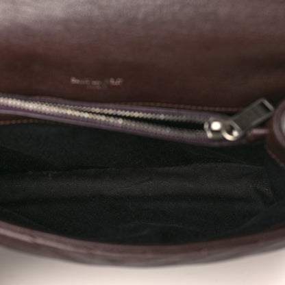 Saint Laurent Sheepskin Matelasse Chevron Monogram Medium College Bag Black Tulip 6 of 10