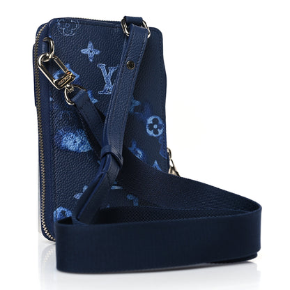 Louis Vuitton Monogram Ink Watercolor Phone Pouch Blue 3 of 9