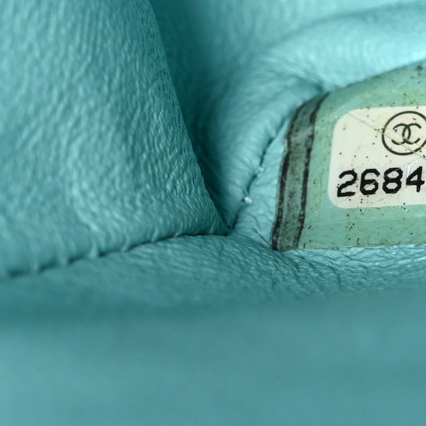 Caviar Quilted Medium Double Flap Light Blue