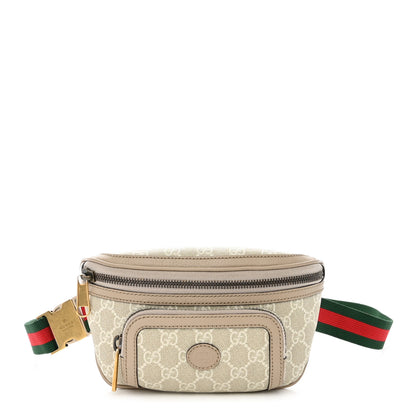 Gucci GG Supreme Monogram Textured Calfskin Web Retro Interlocking G Belt Bag Beige Mystic White Oatmeal 1 of 14