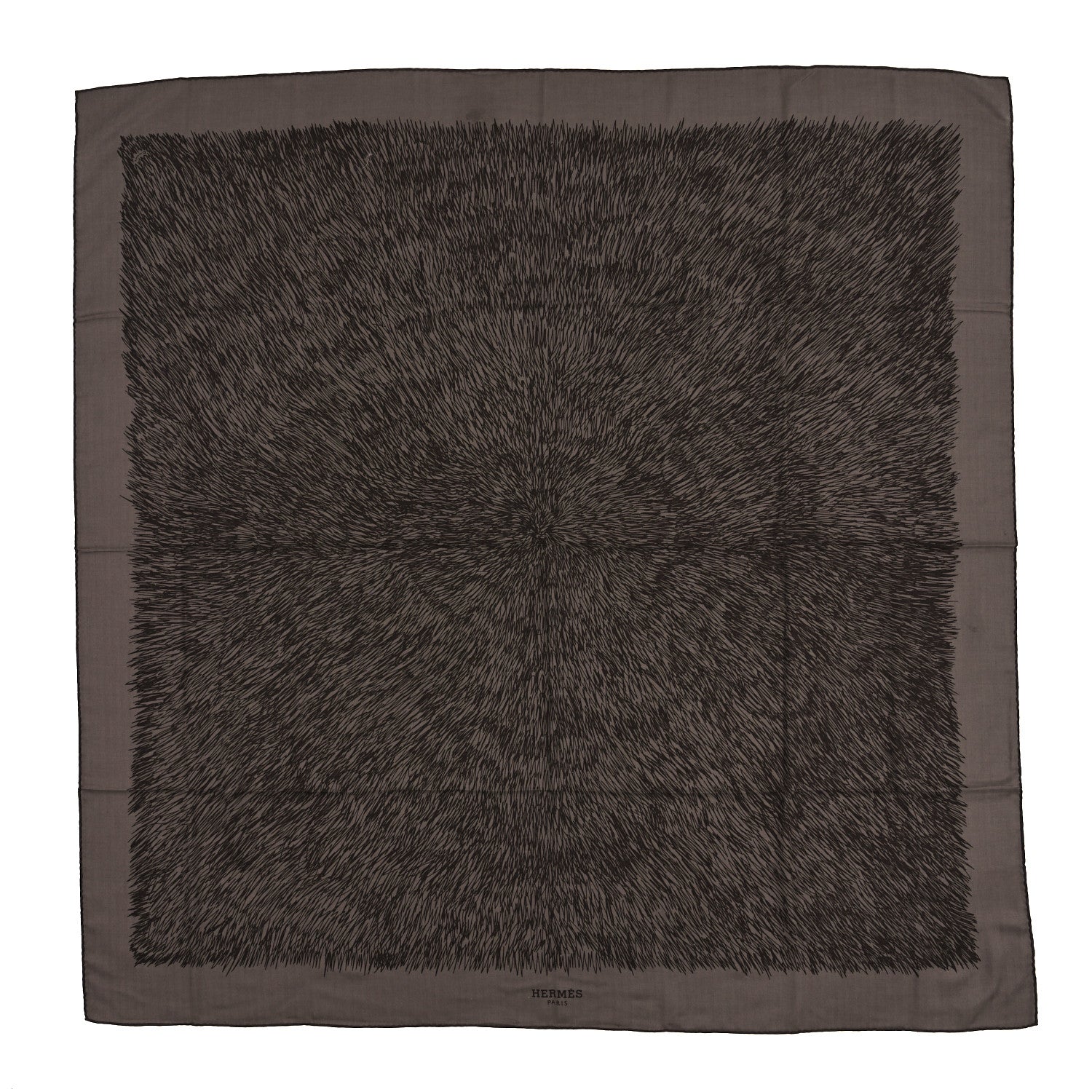 Hermes Cashmere Silk Touchez-Moi Shawl 140 Black Beige 1 of 3