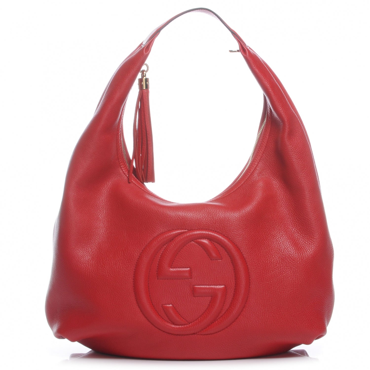 Gucci Pebbled Calfskin Large Soho Hobo Red 1 of 7