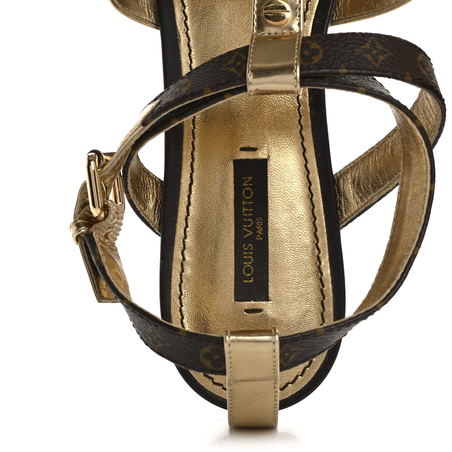Louis Vuitton Monogram Gladiator Sandals 39.5 Gold 7 of 11