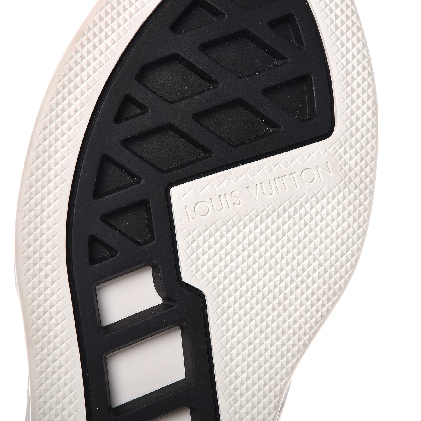 Mesh Calfskin Damier Embossed Fuel Power Sneakers 6 White