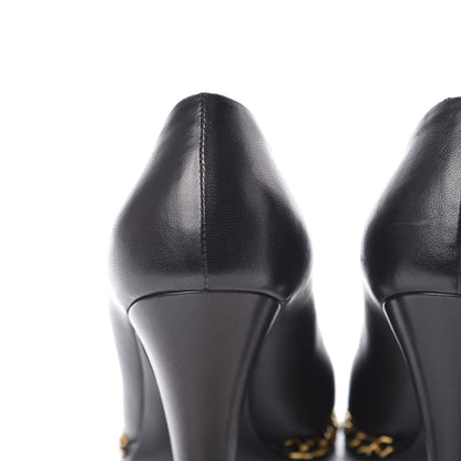 Chanel Lambskin Chain Around Cap Toe Pumps 36.5 Black Gold 12 of 13