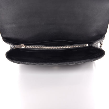 Saint Laurent Sheepskin Matelasse Chevron Monogram Large College Satchel Black 5 of 7