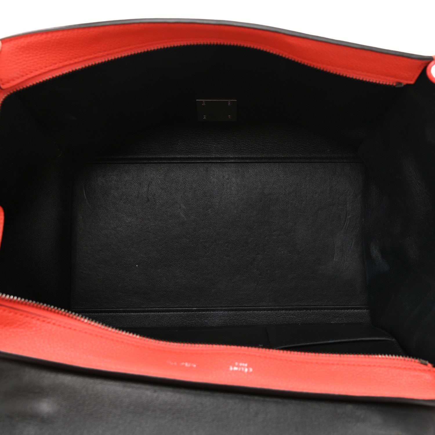 Celine Drummed Calfskin Suede Medium Trapeze Coquelicot 17 of 20