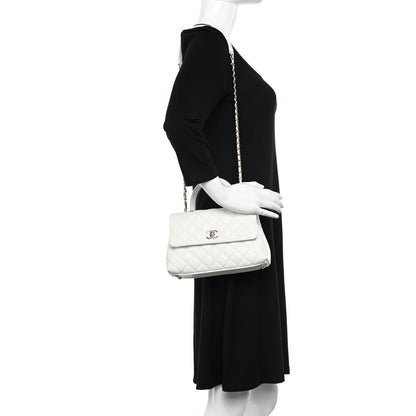 Chanel Caviar Quilted Mini Coco Handle Flap White 2 of 10