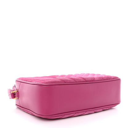 Saint Laurent Suede Matelasse Monogram Lou Camera Bag Rose 4 of 11