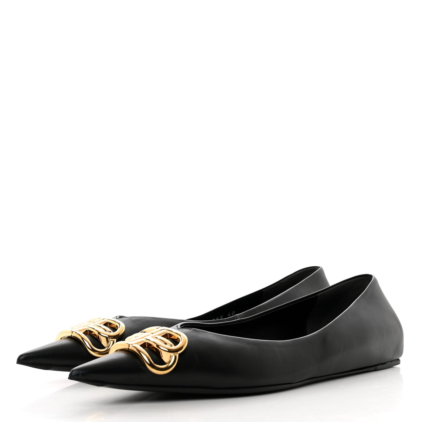 Nappa BB Knife Pointy Toe Ballerina Flats 40 Black