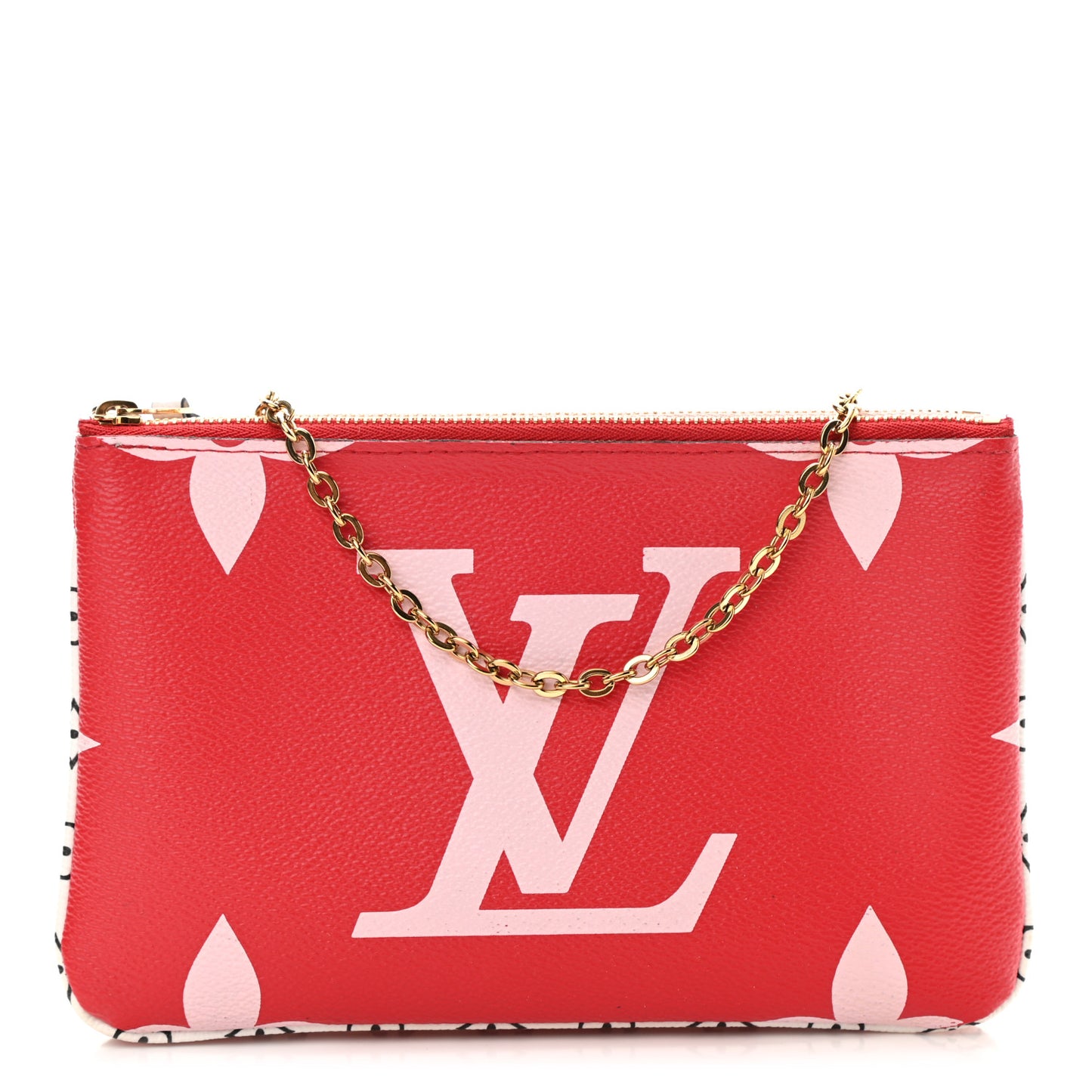 Monogram Giant Double Zip Pochette Rouge