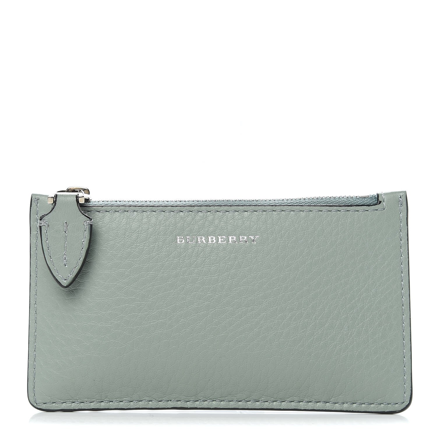 Burberry Grainy Calfskin Zip Card Case Eucalyptus Green Dark Bottle Green 1 of 7