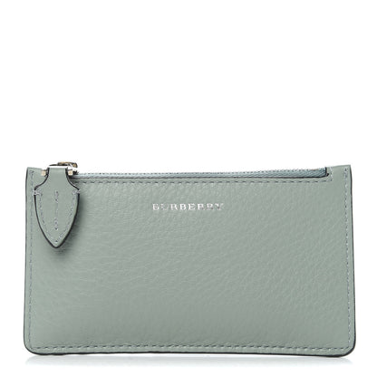Burberry Grainy Calfskin Zip Card Case Eucalyptus Green Dark Bottle Green 1 of 7