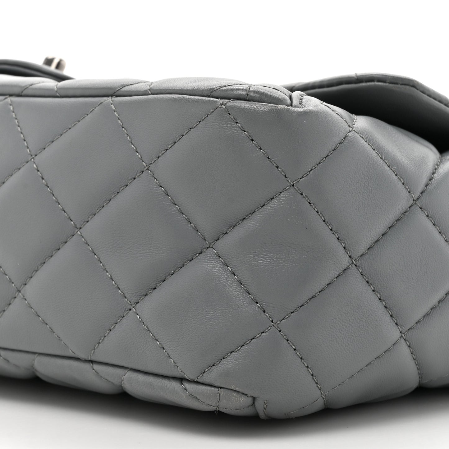 Lambskin Large Around Pockets Flap Dark Grey