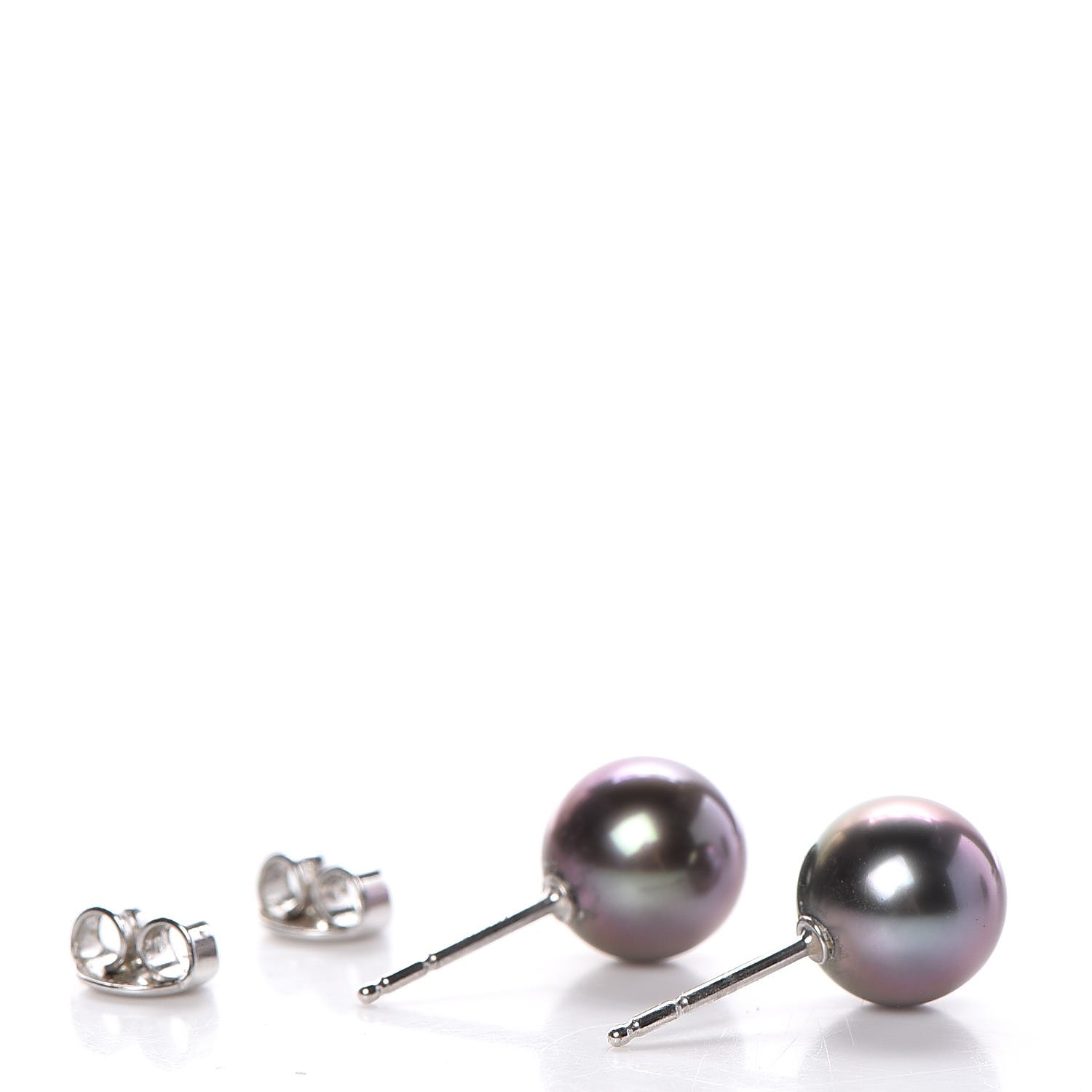 Mikimoto 18K White Gold Diamond 9mm-12mm Black South Sea Pearl Pendant Necklace Earring Set 5 of 11
