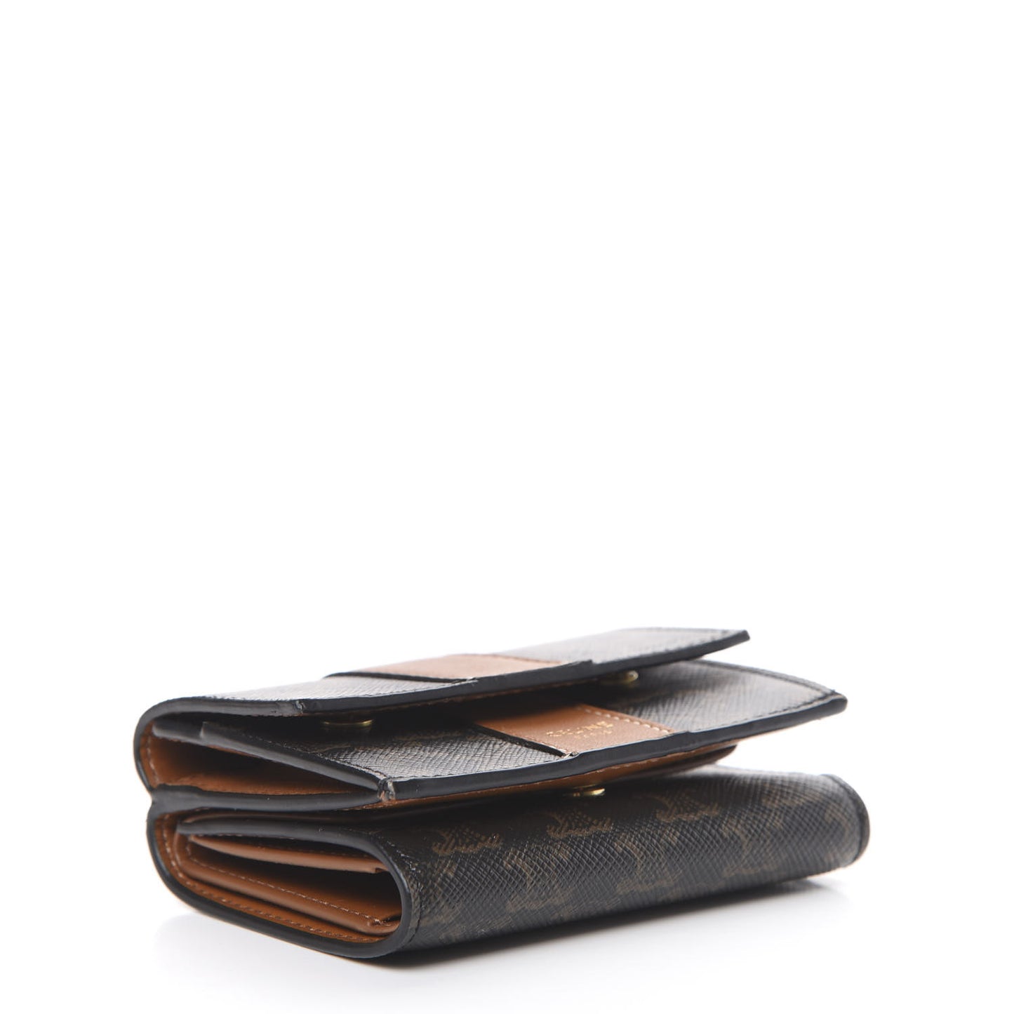 Canvas Triomphe Folded Compact Wallet Tan
