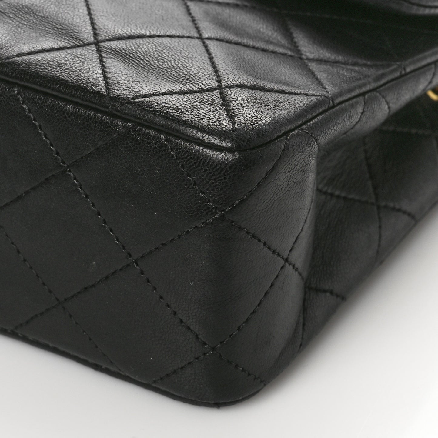 Lambskin Quilted Mini Square Flap Bag Black