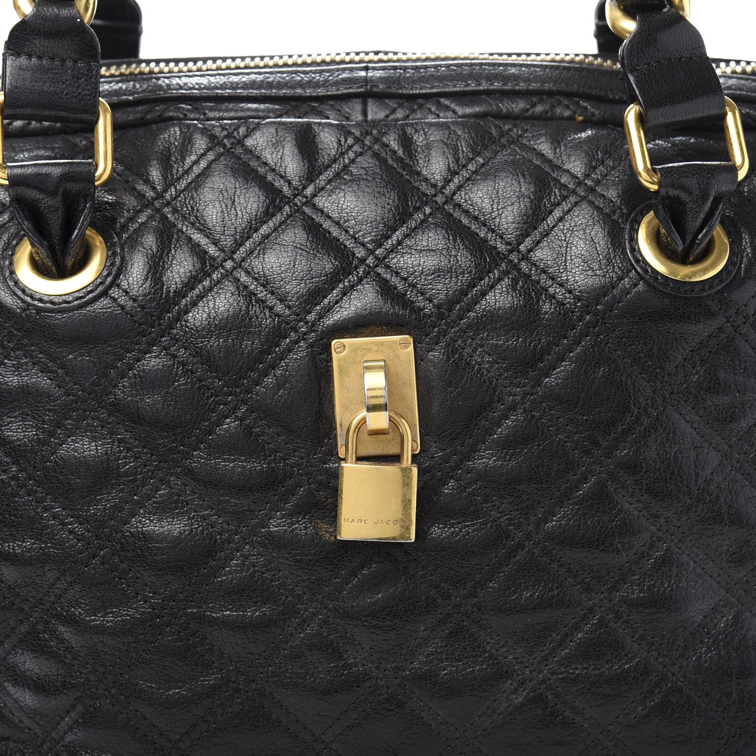 Marc Jacobs Lacquered Goatskin Quilted Karlie Satchel Black 13 of 13