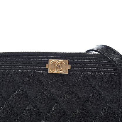 Chanel Caviar Quilted Small Boy Clutch With Chain Black 11 of 12