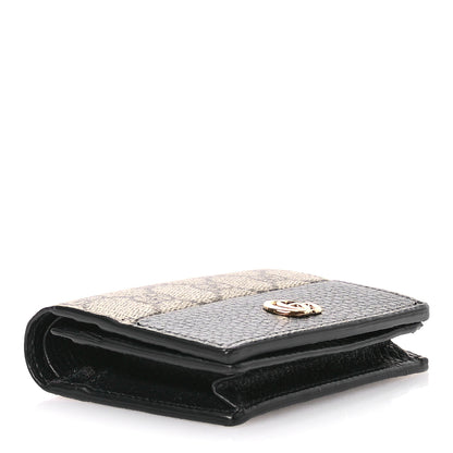 Gucci Dollar Calfskin GG Supreme Monogram GG Marmont Card Case Black Beige Ebony 4 of 8