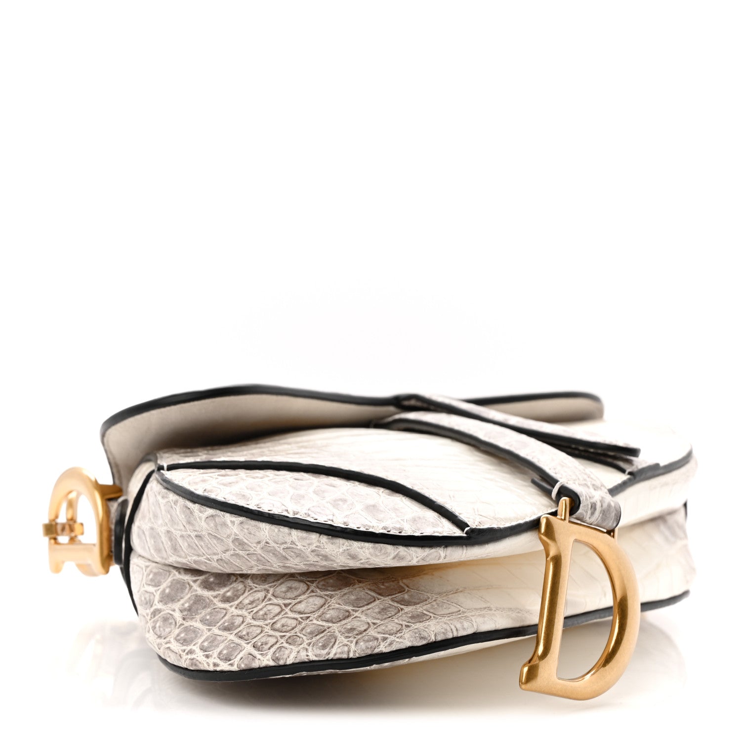 クリスチャンディオール　ノベルティショルダーバッグ Christian Dior Niloticus Crocodile Himalaya Mini Saddle Bag Latte