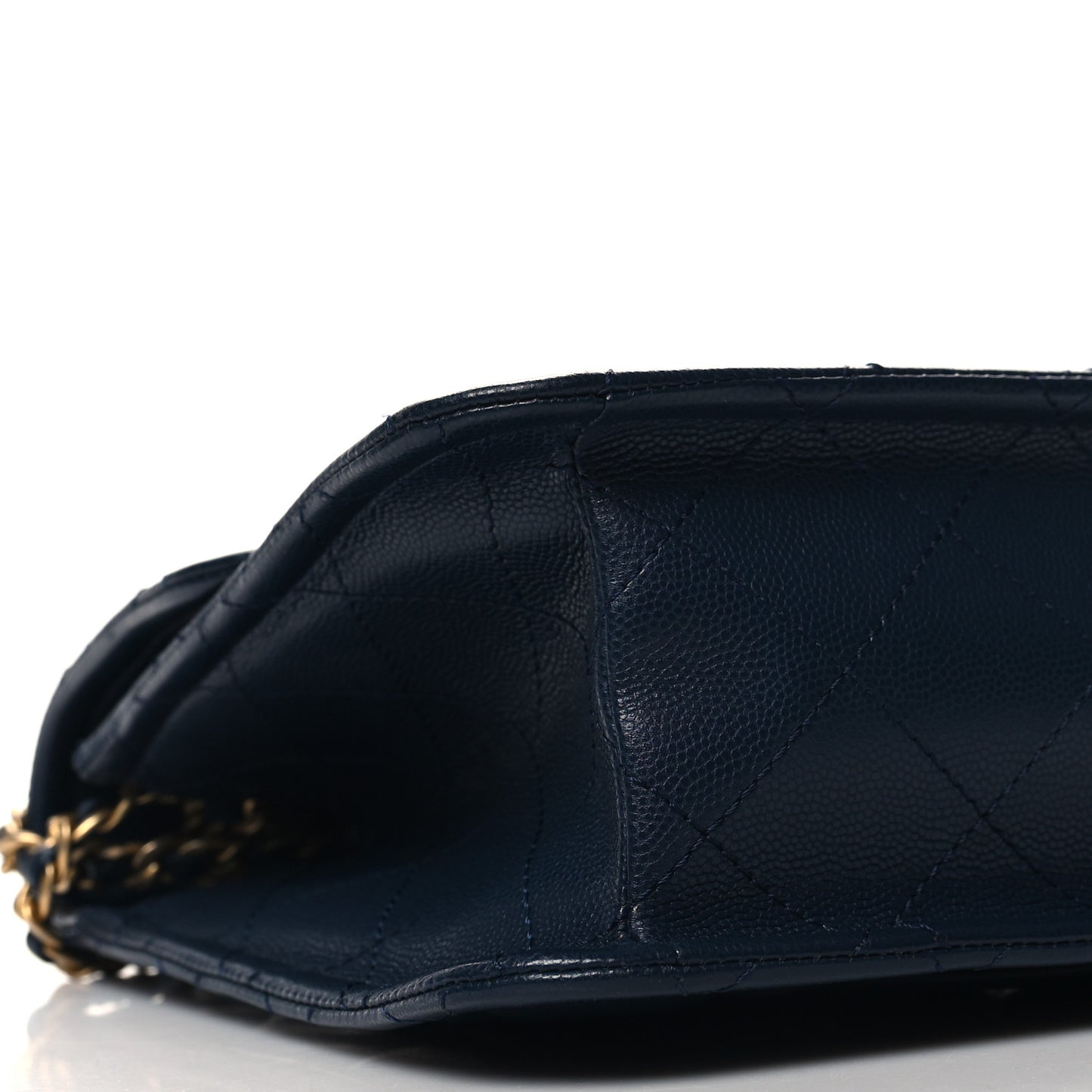 Caviar Quilted Large Sweet Classic Flap Navy Blue
